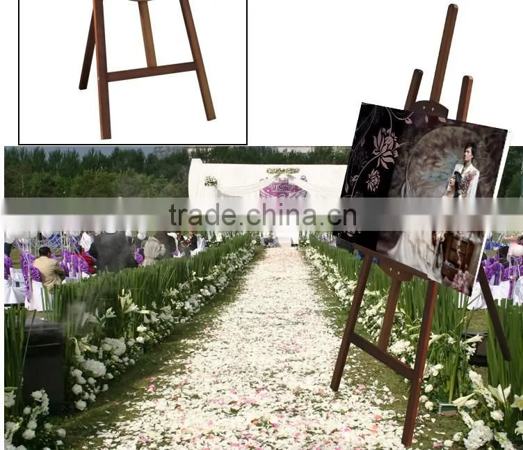 in stock 1.45m brown pine wood painting display easel wholesale