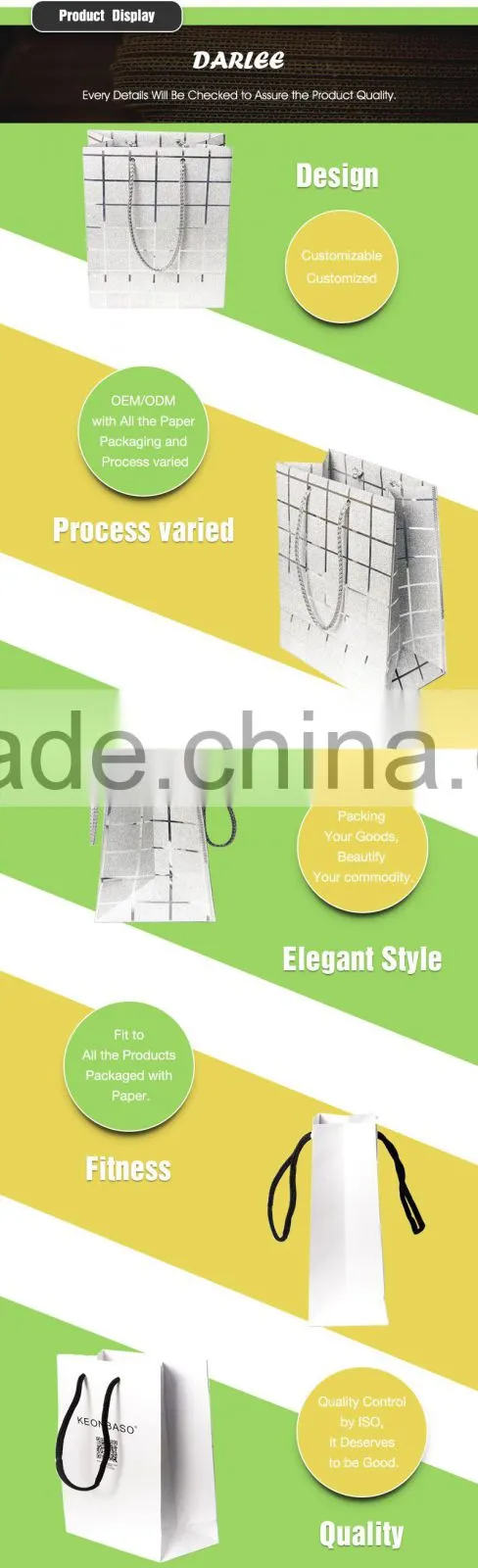 Newest design shopping bag offset printing decorative elegant white paper bag with logo print