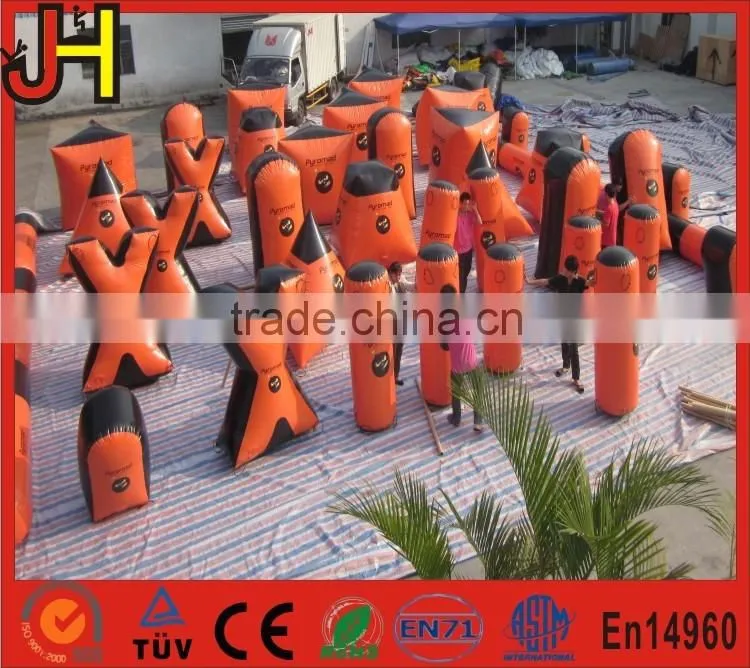 Air tight inflatable paintball barriers, paintball inflatable bunkers, inflatable movable barriers