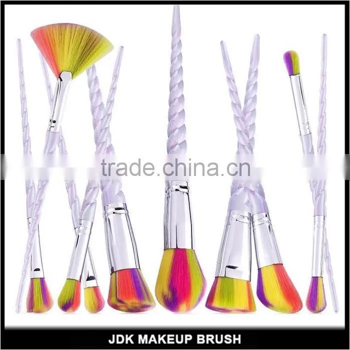 10 PCS Unicorn Makeup Brushes Color Hair Spiral Handle Professional Make Up Brushes Fiber Brush Set Makeup Tools
