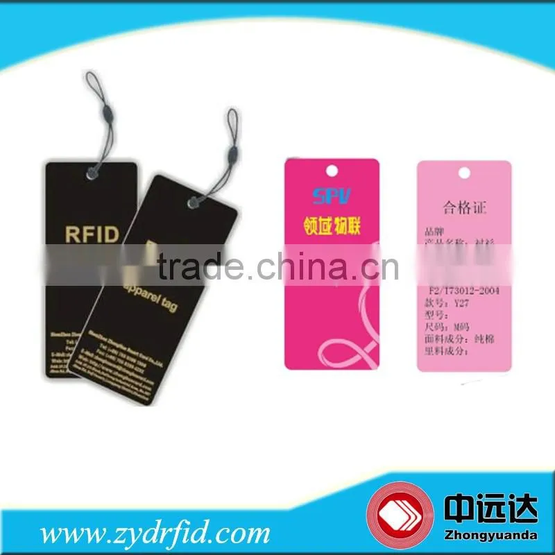 Custom RFID kraft paper hang tags/RFID clothing hang tag/rfid hang tags for clothing