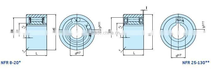 NFR 20 NFR 30 One Way Roller Clutch Bearing Manufacturers