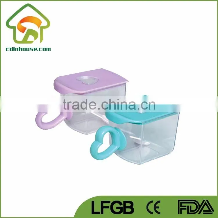 Plastic Heart Shape Condiment Dispenser with Spoon