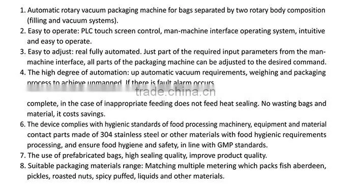 Price for Food Automatic Vacuum Packing Machine MB8ZK10-130
