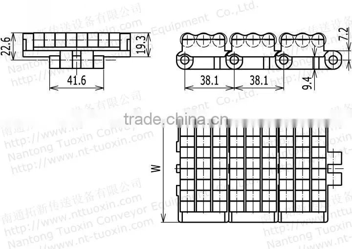 LBP831 Plastic Conveyor Roller Chain