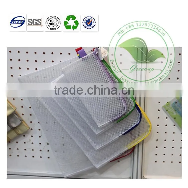 Custom PVC Document Zipper File Bag for Sale
