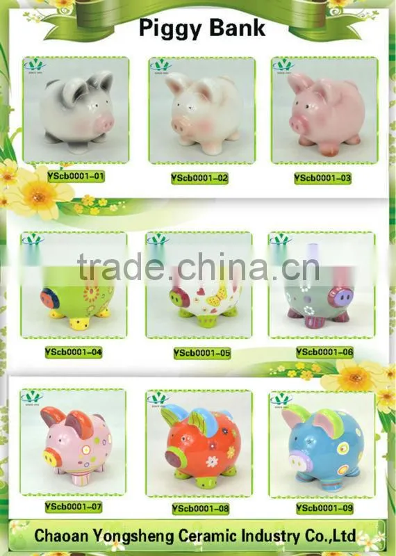 YScb0011-01 Wholesale red piggy bank ceramic
