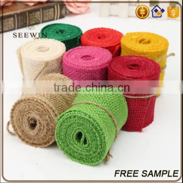 top quality natural jute material burlap celebrate it ribbon