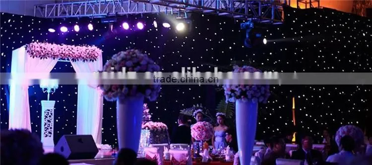 Wedding decoration star curtain with fireproof velvet cloth