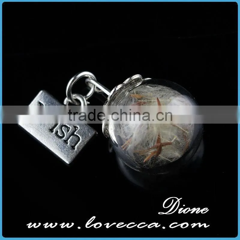 Vintage style jewelry antiqued bronze flower cap bail wish vial drop glass bottle pendant vial