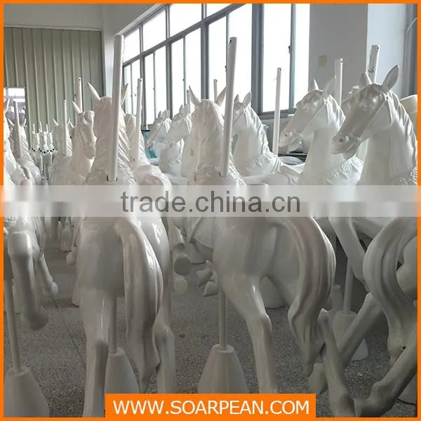 golden fiberglass horse head sculpture