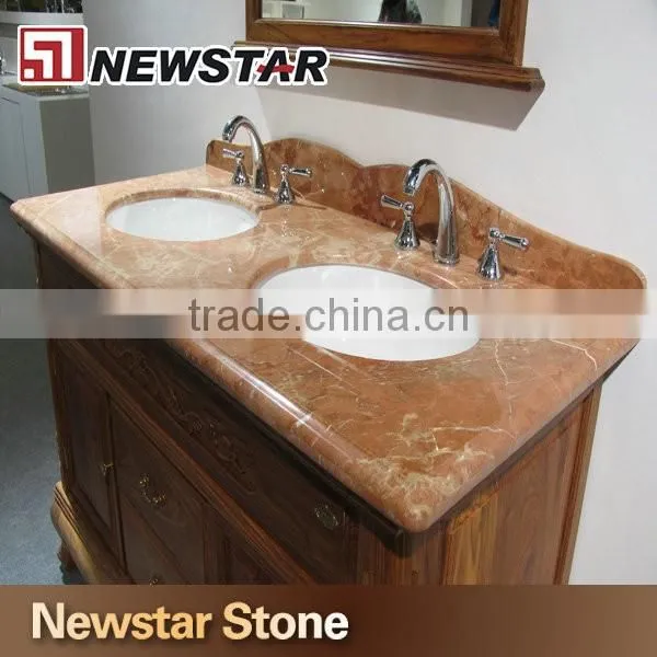 Newstar polished double sink bathroom countertop