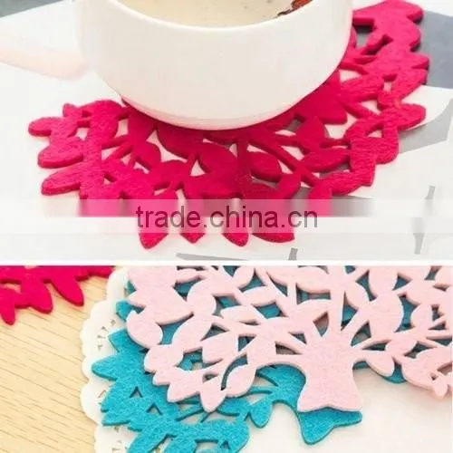 Set of 6 Large 4.5 inch Size Felt Coasters