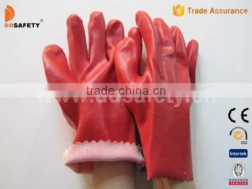 DDSAFETY With 5Years Experience Red PVC Gloves With CE Certificate