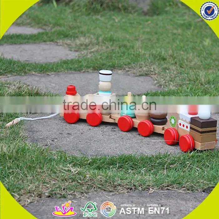 Wholesale popular wooden animal drag toys new creative animal wooden drag toys W05B085