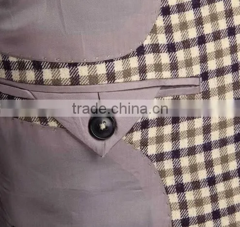 High quality TR business suits/ italy style suits for men/Grid styles Functional buttons on sleeve
