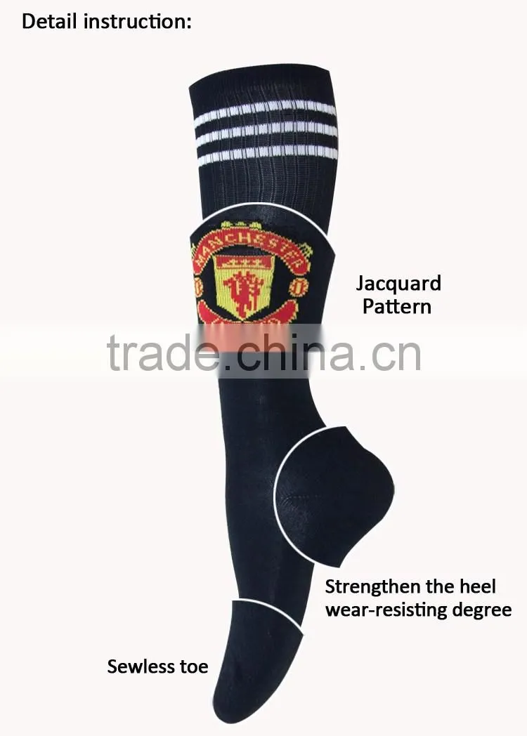 Breathable fast dry comfortable kids polyester footbal socks