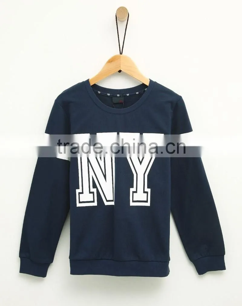 print letters 100% cotton fabric children sports pullover boys sweatshirt