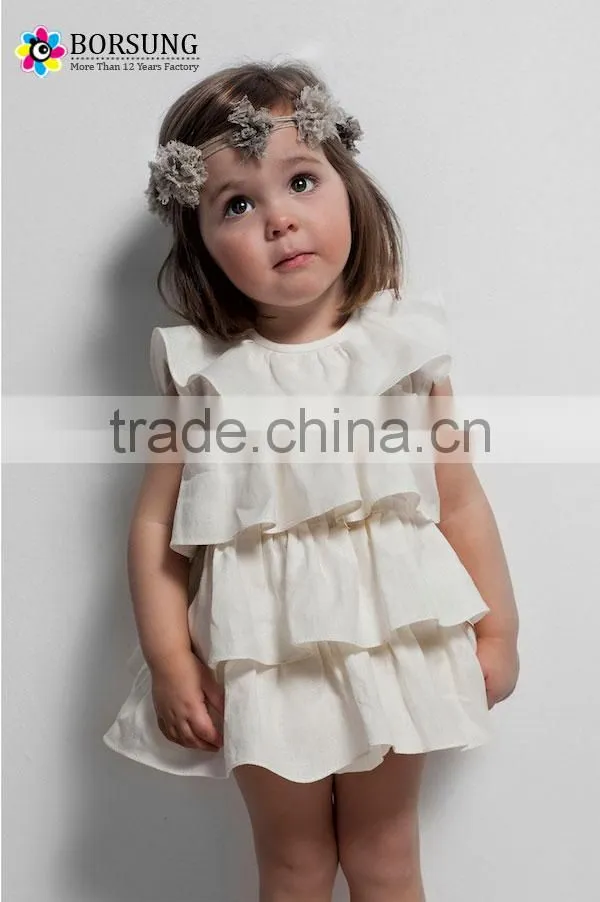 2017 new designs blouses Baby Girls Cotton sleeveless Blouse ruffle Design cut Blouse For Chiffon