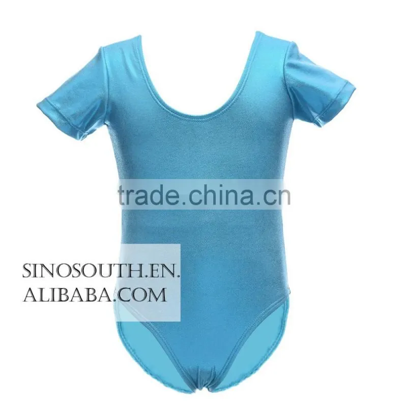 2017 New arrival ballet Sparkle Short Sleeve gymnastics leotard for girls