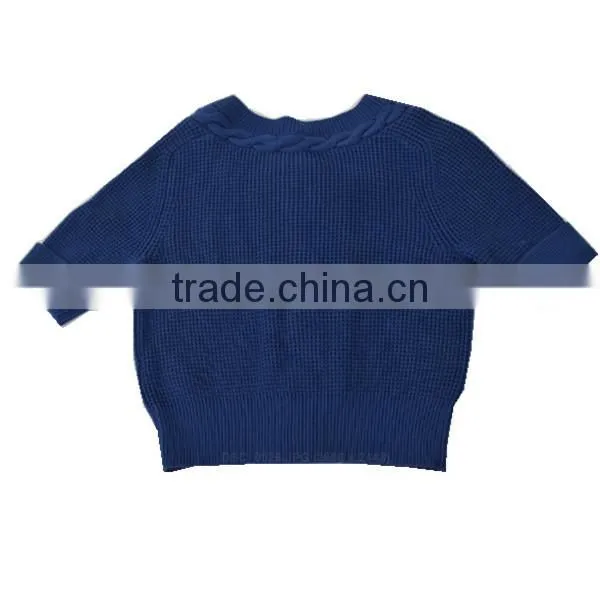 2014 Girl's lovely round neck short sleeve china supplier knit cardigan