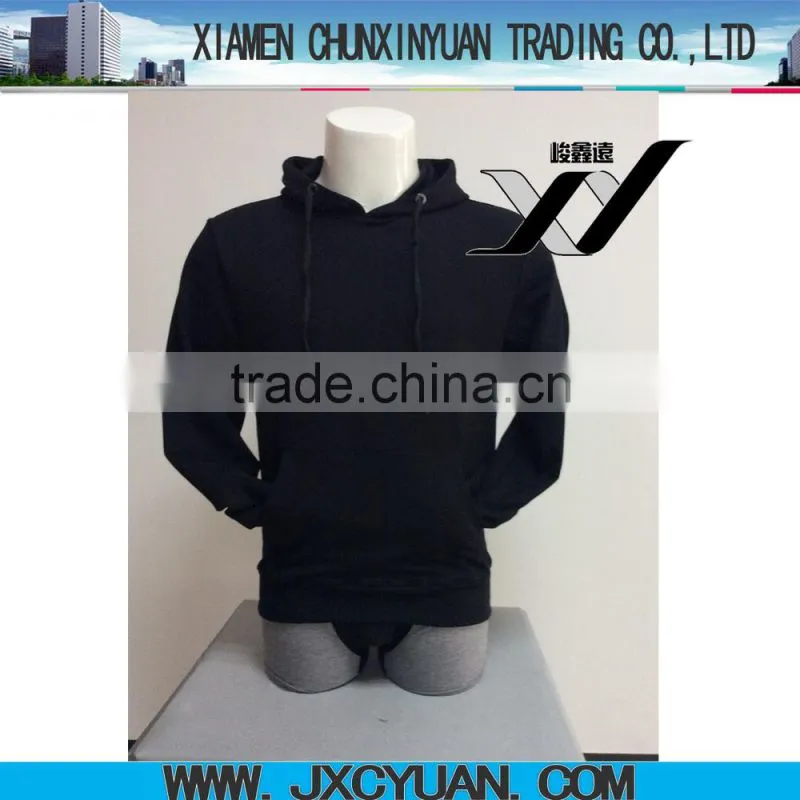 wholesale man cotton black hoodie pullover