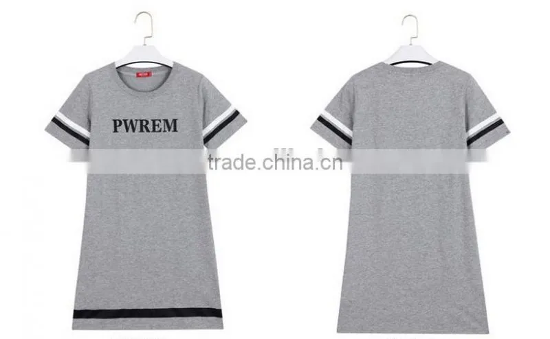 In the summer of 2016 new grey dress with short sleeves