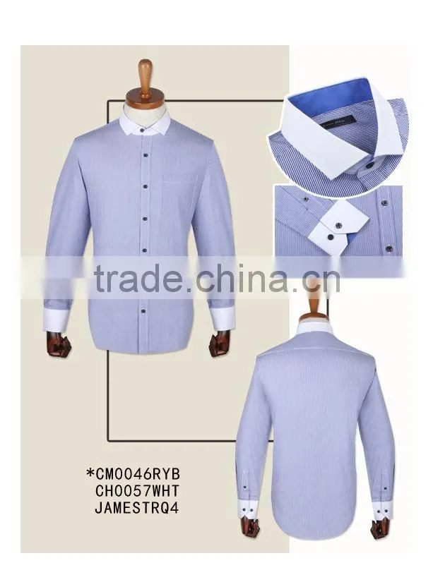 100% cotton blue poplin custom made to measure custom mens dress shirt