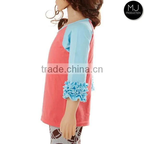 Wholesale Kids tshirts Ruffle Raglan Kid Clothing