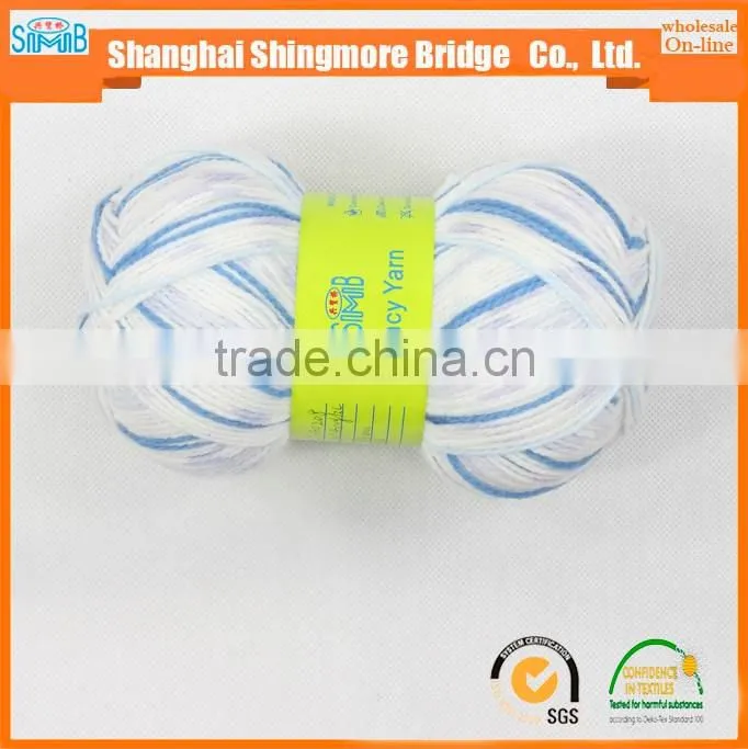 China fancy yarn wolesaler supply good spray dyed acrylic knitting yarn for buyer