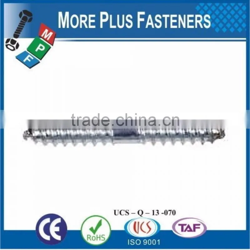 Made in Taiwan Metric Steel Zinc Steel Stainless Steel Wood to Wood Dowel Screw