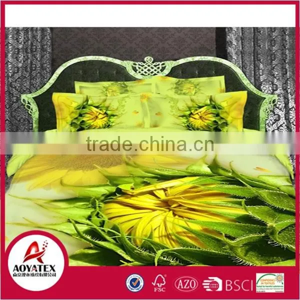 2016 new style 13372 60*40s reactive printed 3D purple flower bedding set