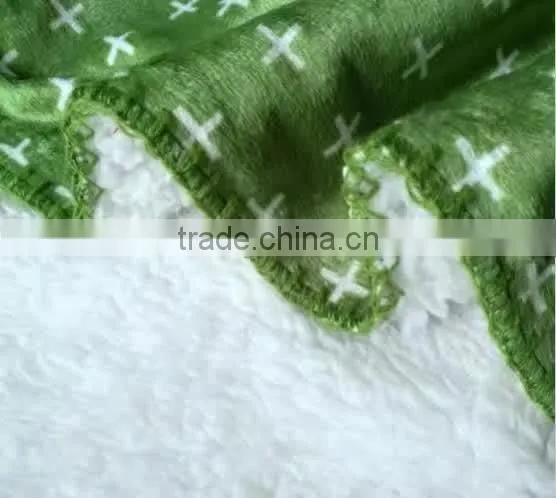 Hot sell Four Colours Throw Microfiber Fleece Sherpa Blanket