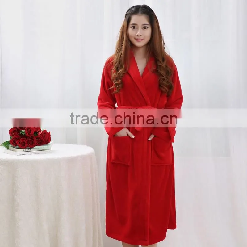 microfiber coral velvet bathrobes for women