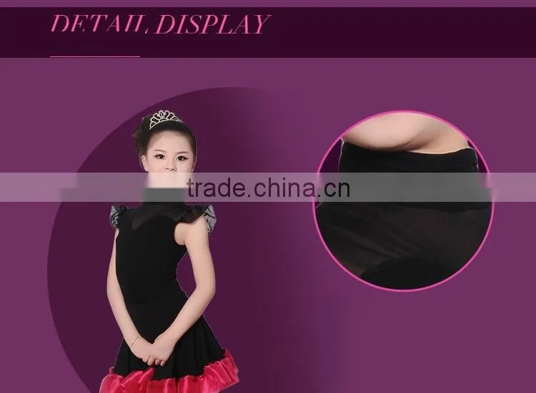 Child Kid High Neck Modern Latin Dance Dress Girls Elegant Performance Skirt Suit