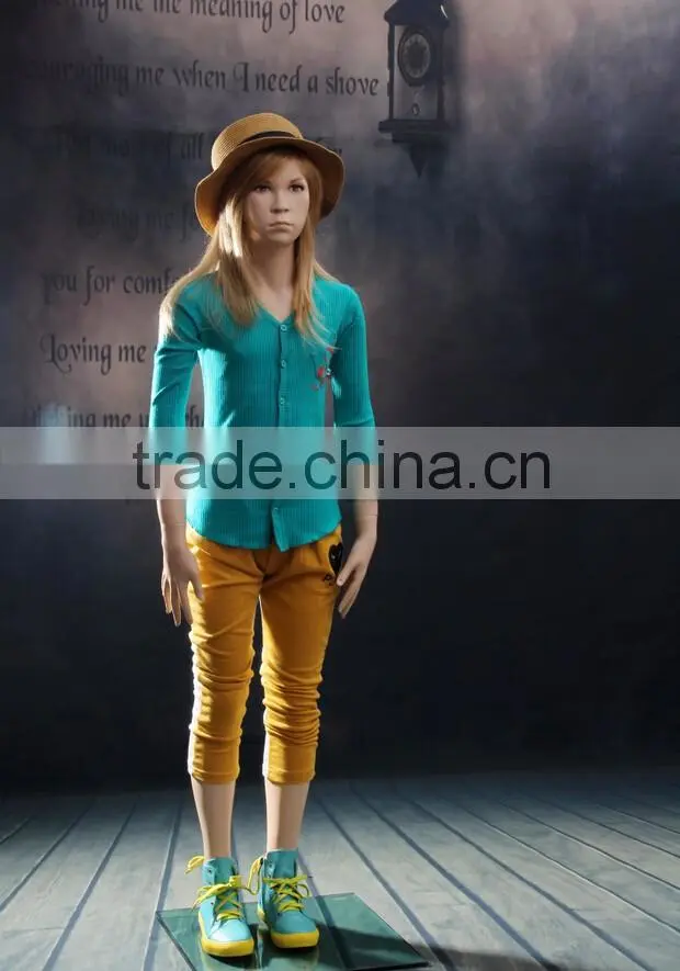 Wholesale Cheap Full Body Fiberglass Children Mannequin Teenager Girls Model Realist Dummy Manikin SK02