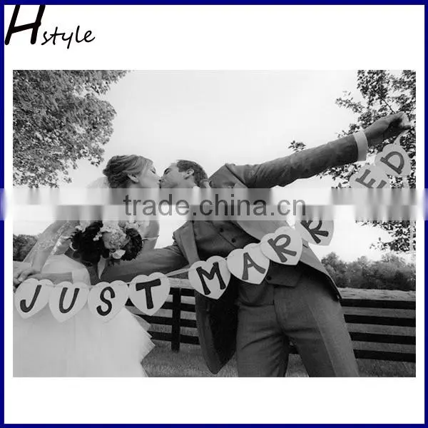 JUST MARRIED For Wedding Party Decoration Photo Booth Props Banners Supplies Bunting Garland Handmade Photocall PFB0001
