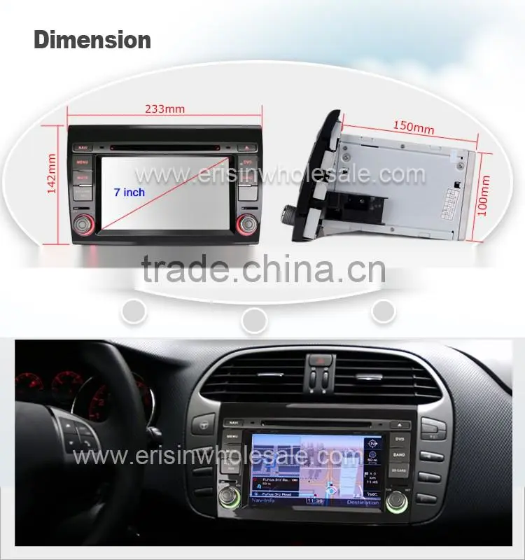 Erisin ES2700F 2 Din 7 inch Car DVD Player with GPS 3G WiFi for FIAT BRAVOD
