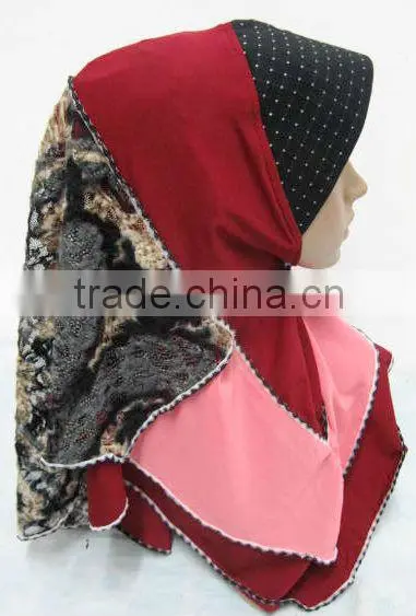 A559 Fashion modern HIGH QUALITY ISLAMIC HEADSCARF ONE PIECE flower LONG MUSLIM HIJAB