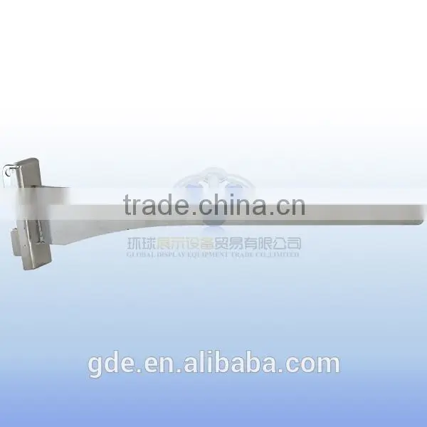 Slotted channel metal bracket for glass shelves