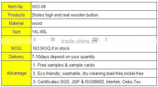 2holes high end real wooden button