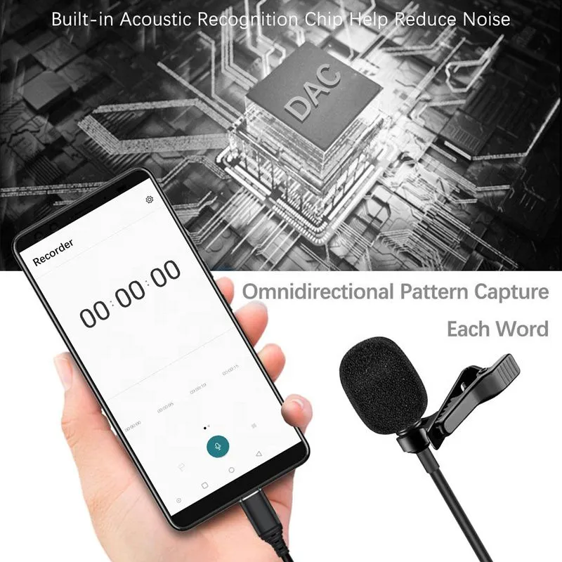 Best selling product condenser microphone clip on lavalier microphone for iphone