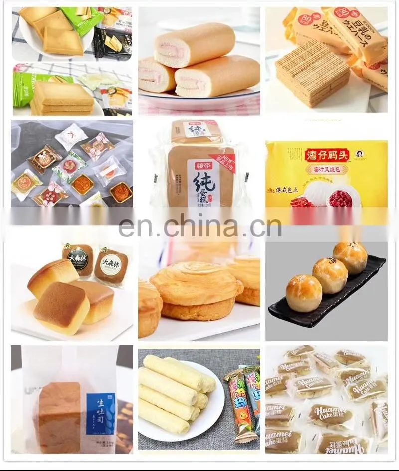 Automatic Cake/Bread/Bun Horizontal Pillow Type Flow Pack Machine Food packaging Line