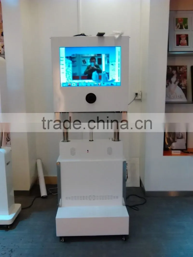 Movable and foldable digital photo booth cabinet