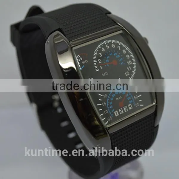 hot sale Sports Flash LED Car Speedometer Meter Dial Men Gift Watch