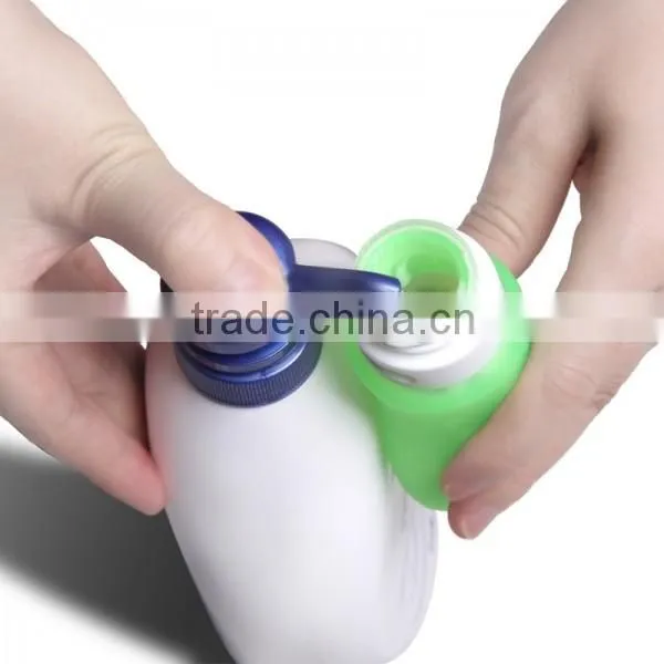 38ml 60ml silicone bottles with sucker for hand soap/shampoo, reuse silicone travel bottles