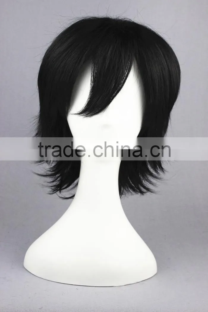 High Quality 35cm Short Black Straight Prince of tennis Wig Synthetic Anime Wig Cosplay Hair Wig
