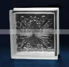 190*190*80mm Colored and Clear Glass Blocks /decorative seawave glass brick