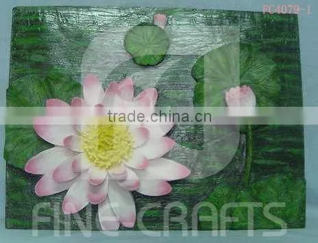 Polyresin flower wall decoration plaque