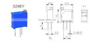 High precision multi-turn cermet Trimming potentiometers 3296Y